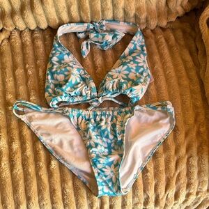 No Boundaries Blue Floral Kids Bikini